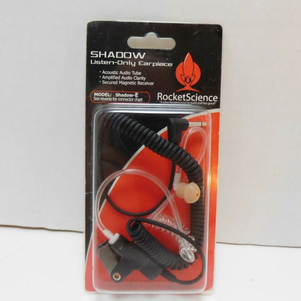 RocketScience Shadow-E Listen-Only Earpiece 2.5mm Connector 12" Cord